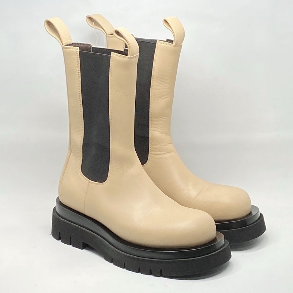 Bottega Veneta Lug Sole Leather Chelsea Boots size 36.5